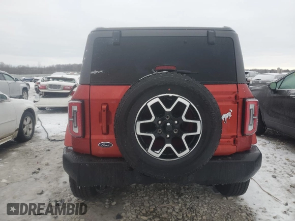 2023 Ford Bronco with VIN 1FMDE5BH3PLB67461, listed as a Copart auction lot 86357644 with 6,613 mi miles and Salvage title. Bid and sale history available at DreamBid. Image 6.
