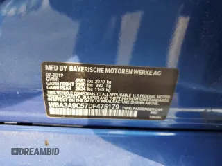 2013 BMW 3 Series 335i with VIN WBA3A9C57DF475179, listed as a Copart auction lot 43170245 with 128,589 mi miles and Salvage Title. Bid and sale history available at carsss.com. Image 13.