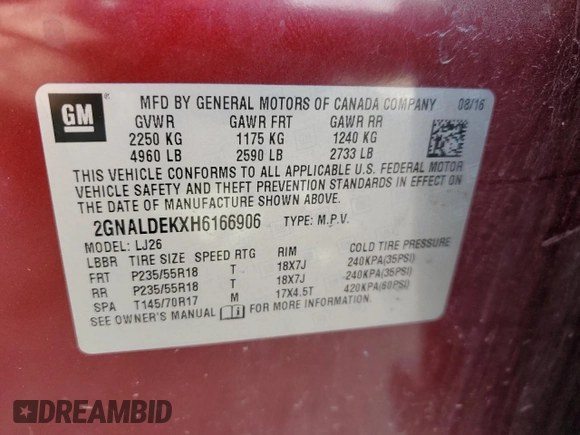 2017 Chevrolet Equinox Premier with VIN 2GNALDEKXH6166906, listed as a Copart auction lot 70304244 with 145,354 mi miles and Non Repairable. Bid and sale history available at carsss.com. Image 13.