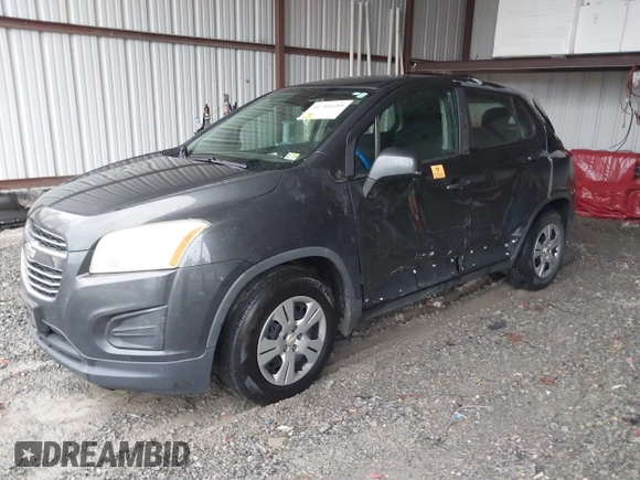 2016 Chevrolet Trax LS with VIN 3GNCJKSB4GL265545, listed as a IAAI auction lot 41701659 with 111,942 mi miles. Bid and sale history available at carsss.com. Image 2.