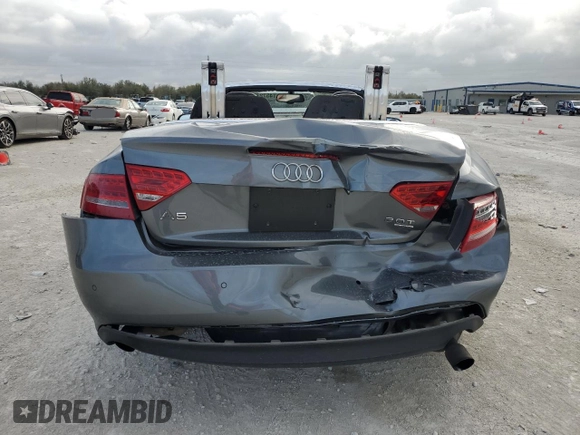 2012 Audi A5 Premium Plus with VIN WAULFAFH8CN000802, listed as a Copart auction lot 45727785 with Not provided miles and Salvage title. Bid and sale history available at DreamBid. Image 6.