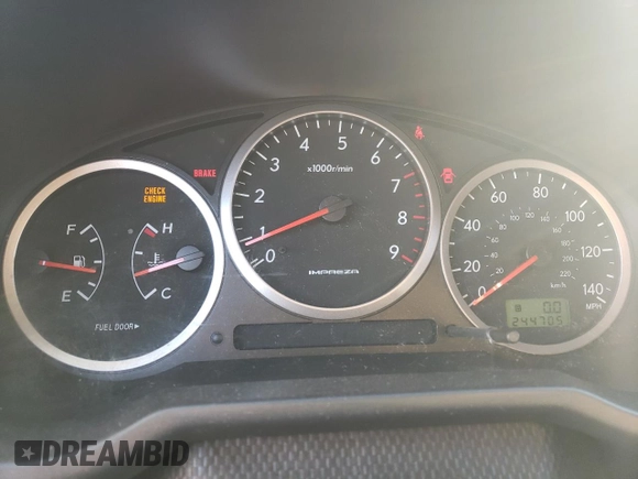 2005 Subaru Impreza Sedan (Natl) WRX with VIN JF1GD29665G520634, listed as a Copart auction lot 88084485 with 244,705 mi miles and Salvage Title. Bid and sale history available at carsss.com. Image 9.