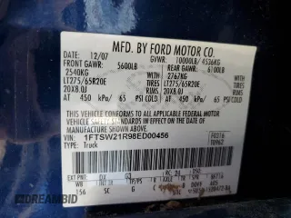 2008 Ford Super Duty F-250 SRW XL with VIN 1FTSW21R98ED00456, listed as a Copart auction lot 88284455 with Not Provided miles and Clean Title. Bid and sale history available at carsss.com. Image 10.