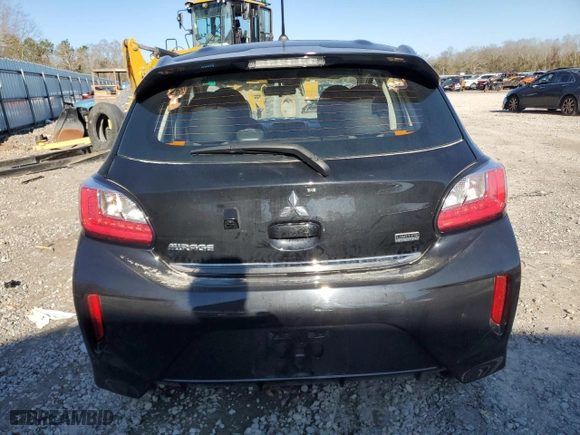 2024 Mitsubishi Mirage ES with VIN ML32AUHJXRH008473, listed as a Copart auction lot 43850115 with 5,660 mi miles and Salvage Title. Bid and sale history available at carsss.com. Image 6.
