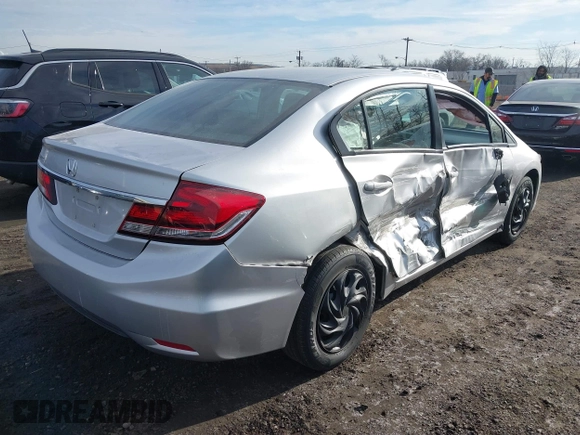 2014 Honda Civic Sedan LX with VIN 19XFB2F5XEE210316, listed as a IAAI auction lot 41662838 with 100,536 mi miles. Bid and sale history available at carsss.com. Image 4.