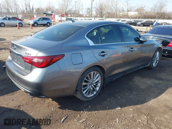 2019 Infiniti Q50 3.0t LUXE with VIN JN1EV7AP7KM513059, listed as a IAAI auction lot 41737122 with 77,337 mi miles. Bid and sale history available at carsss.com. Image 4.