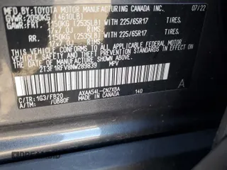 2022 Toyota RAV4 LE with VIN 2T3F1RFV8NW289839, listed as a Copart auction lot 47066075 with 54,189 mi miles and Non Repairable. Bid and sale history available at carsss.com. Image 13.