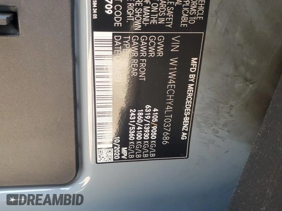 2020 Mercedes-Benz Sprinter Cargo with VIN W1W4ECHY4LT037686, listed as a Copart auction lot 63272734 with 180,277 mi miles and Salvage Title. Bid and sale history available at carsss.com. Image 13.