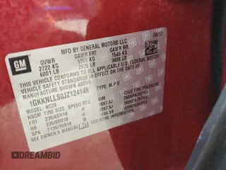 2018 GMC Acadia SLE z VIN 1GKKNLLS0JZ124148, wystawiony jako Copart lot #42718525 z przebiegiem 53 407 mil mil oraz Szkoda całkowita • Salvage title. Historia ofert i sprzedaży dostępna na DreamBid. Obrazek 13.