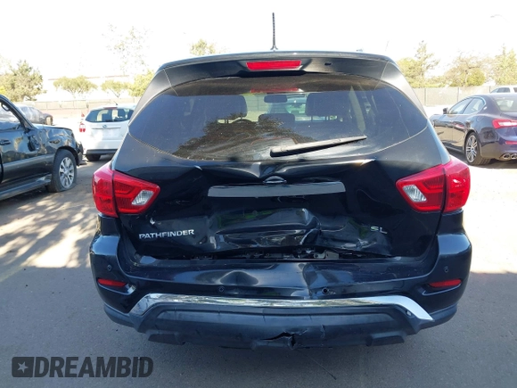 2018 Nissan Pathfinder S with VIN 5N1DR2MN6JC633381, listed as a IAAI auction lot 41999410 with 106,561 mi miles and . Bid and sale history available at DreamBid. Image 16.