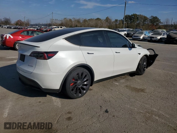 2022 Tesla Model Y Performance with VIN 7SAYGDEF5NF313270, listed as a Copart auction lot 78225584 with 41,166 mi miles and Salvage title. Bid and sale history available at DreamBid. Image 3.