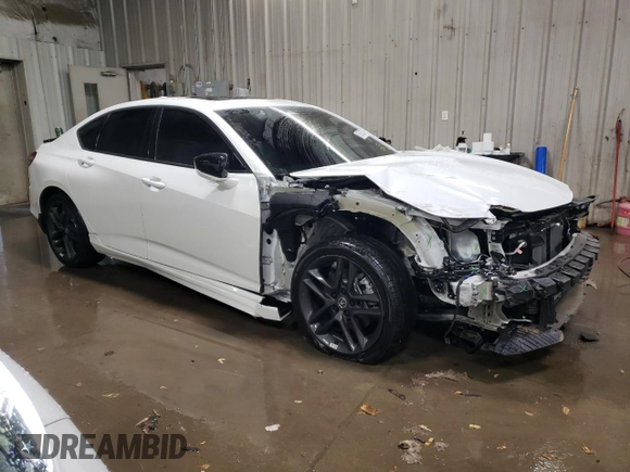 2025 Acura TLX w/A-Spec Package with VIN 19UUB6F5XSA000006, listed as a Copart auction lot 82973034 with 671 mi miles and Salvage Title. Bid and sale history available at DreamBid. Image 4.