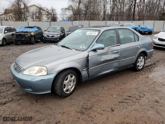 1999 Honda Civic EX with VIN 2HGEJ8646XH550886, listed as a Copart auction lot 41465115 with 78,693 mi miles and Salvage Title. Bid and sale history available at carsss.com. Image 1.