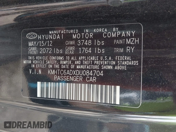 2013 Hyundai Veloster w/Black Int с VIN KMHTC6ADXDU084704, выставлен на аукционе IAAI как лот 42443297 с пробегом 111 587 миль миль и . История ставок и продаж доступна на DreamBid. Изображение 9.