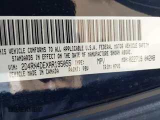 2010 Dodge Grand Caravan SE with VIN 2D4RN4DEXAR195055, listed as a IAAI auction lot 42012341 with 90,748 mi miles and . Bid and sale history available at DreamBid. Image 9.