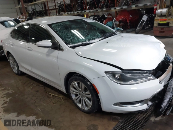 2015 Chrysler 200 Limited with VIN 1C3CCCAG5FN736711, listed as a IAAI auction lot 41417788 with 65,214 mi miles. Bid and sale history available at carsss.com. Image 1.
