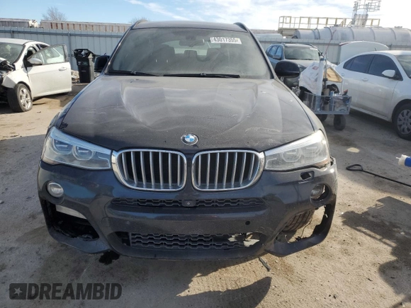 2017 BMW X3 xDrive35i with VIN 5UXWX7C57H0S19103, listed as a Copart auction lot 43017355 with 121,084 mi miles and Salvage Title. Bid and sale history available at DreamBid. Image 5.