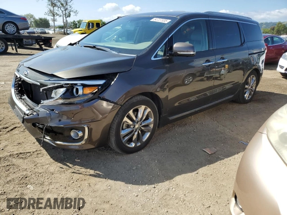 2017 Kia Sedona SX-L with VIN KNDME5C13H6278064, listed as a Copart auction lot 54727335 with 82,232 mi miles and Salvage Title. Bid and sale history available at carsss.com. Image 1.