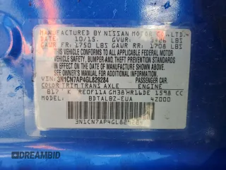 2016 Nissan Versa S z VIN 3N1CN7AP4GL829284, wystawiony jako Copart lot #56342055 z przebiegiem 111 984 mil mil oraz Szkoda całkowita • Salvage title. Historia ofert i sprzedaży dostępna na DreamBid. Obrazek 12.