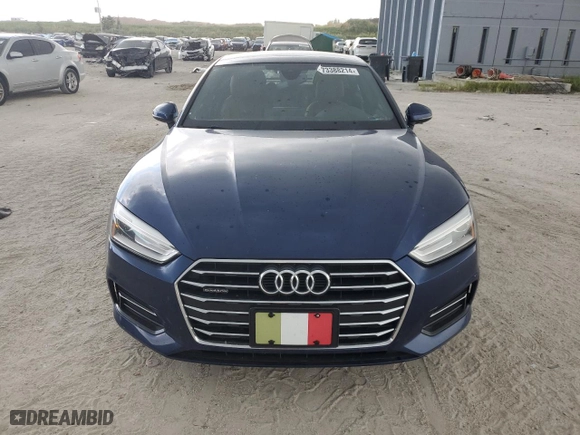 2018 Audi A5 Sportback Premium with VIN WAUANCF5XJA010652, listed as a Copart auction lot 73388214 with NaN miles and Salvage Title. Bid and sale history available at carsss.com. Image 5.