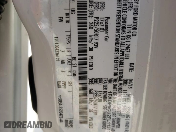 2015 Ford C-Max SEL with VIN 1FADP5CU2FL113115, listed as a Copart auction lot 68849494 with 88,815 mi miles and Salvage Title. Bid and sale history available at carsss.com. Image 13.