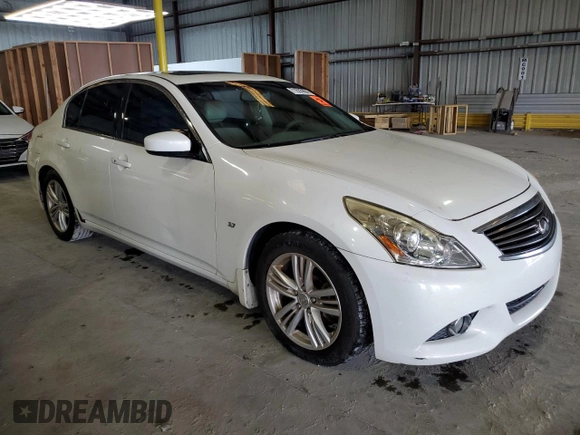 2015 Infiniti Q40 with VIN JN1CV6APXFM501091, listed as a Copart auction lot 71635964 with 0 mi miles and Salvage Title. Bid and sale history available at carsss.com. Image 4.