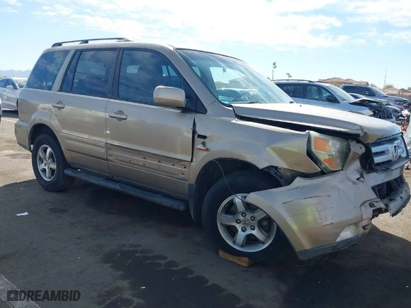 2007 Honda Pilot EX-L with VIN 5FNYF28747B014462, listed as a IAAI auction lot 41651807 with 263,344 mi miles. Bid and sale history available at carsss.com. Image 1.