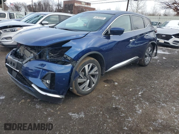 2021 Nissan Murano SL with VIN 5N1AZ2CS3MC121379, listed as a Copart auction lot 44755355 with 34,599 mi miles and Salvage Title. Bid and sale history available at DreamBid. Image 1.