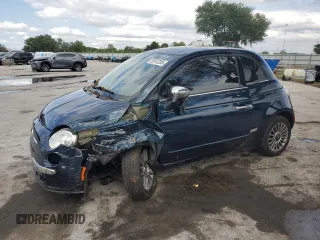 2013 FIAT 500 Lounge with VIN 3C3CFFCR2DT572208, listed as a Copart auction lot 52073205 with 83,822 mi miles and Salvage title. Bid and sale history available at DreamBid. Image 1.
