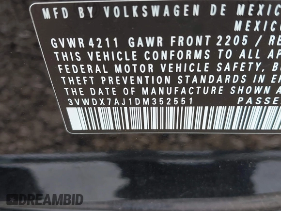 2013 Volkswagen Jetta SE with VIN 3VWDX7AJ1DM352551, listed as a IAAI auction lot 42473476 with 95,612 mi miles and . Bid and sale history available at DreamBid. Image 9.