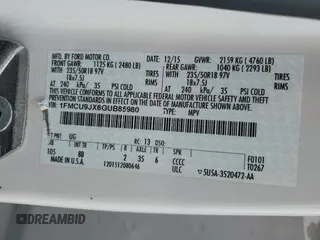2016 Ford Escape Titanium with VIN 1FMCU9JX6GUB85980, listed as a Copart auction lot 51748715 with 129,537 mi miles and Salvage Title. Bid and sale history available at carsss.com. Image 13.