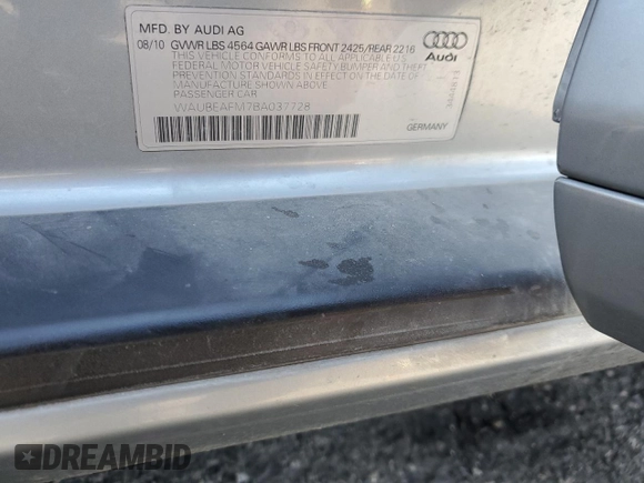 2011 Audi A3 Premium with VIN WAUBEAFM7BA037728, listed as a Copart auction lot 78861544 with 104,001 mi miles and Salvage title. Bid and sale history available at DreamBid. Image 13.