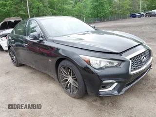 2018 Infiniti Q50 3.0t LUXE with VIN JN1EV7AR3JM438408, listed as a IAAI auction lot 42196488 with 134,519 mi miles. Bid and sale history available at carsss.com. Image 1.