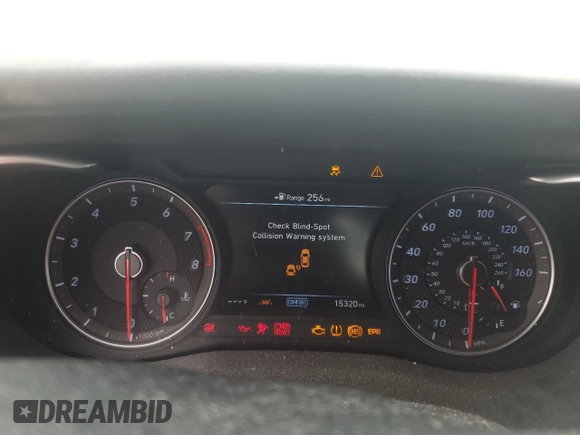 2019 Genesis G70 Advanced with VIN KMTG64LA2KU031319, listed as a Copart auction lot 59487385 with 15,320 mi miles and Salvage title. Bid and sale history available at DreamBid. Image 9.
