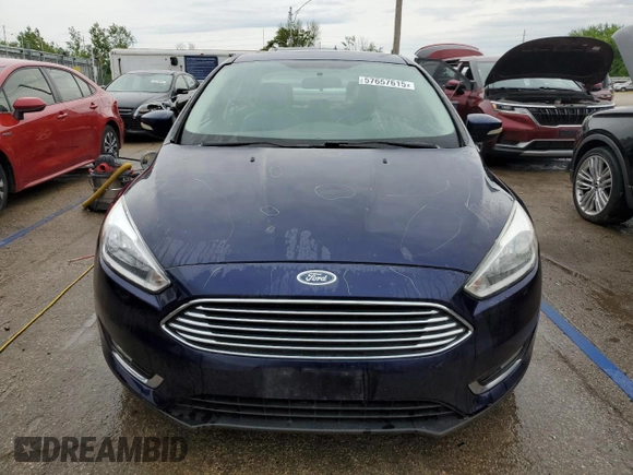 2017 Ford Focus Titanium with VIN 1FADP3J25HL291643, listed as a Copart auction lot 57657615 with 174,582 mi miles and Salvage title. Bid and sale history available at DreamBid. Image 5.