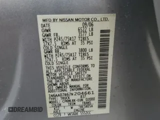 2007 Nissan Titan XE z VIN 1N6AA07B67N204661, wystawiony jako Copart lot #52316275 z przebiegiem 168 269 mil mil oraz Szkoda całkowita • Salvage title. Historia ofert i sprzedaży dostępna na DreamBid. Obrazek 14.