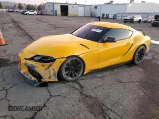 2021 Toyota GR Supra 2.0 with VIN WZ1DB2C00MW046029, listed as a Copart auction lot 85794394 with 0 mi miles and Salvage Title. Bid and sale history available at carsss.com. Image 1.