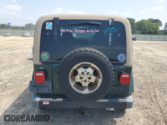 2000 Jeep Wrangler Sahara with VIN 1J4FA59S2YP750795, listed as a Copart auction lot 52353503 with 0 mi miles and Salvage Title. Bid and sale history available at carsss.com. Image 6.