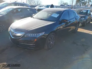 2015 Acura TLX V6 with VIN 19UUB2F33FA026184, listed as a IAAI auction lot 41690418 with NaN miles. Bid and sale history available at carsss.com. Image 17.