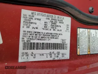 2002 Ford Explorer XLT z VIN 1FMZU73W82UD11591, wystawiony jako Copart lot #80758564 z przebiegiem 198 935 mil mil oraz Szkoda całkowita • Salvage title. Historia ofert i sprzedaży dostępna na DreamBid. Obrazek 14.