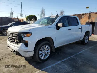 2022 Chevrolet Silverado 1500 Custom with VIN 3GCPDBEK8NG638699, listed as a Copart auction lot 45543425 with 65,287 mi miles and Salvage Title. Bid and sale history available at carsss.com. Image 1.