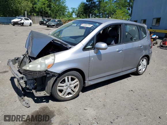 2007 Honda Fit Sport with VIN JHMGD38677S054938, listed as a Copart auction lot 63080704 with 155,754 mi miles and Salvage Title. Bid and sale history available at carsss.com. Image 1.