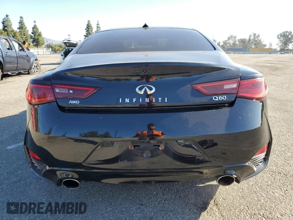 2019 Infiniti Q60 Luxe with VIN JN1EV7EL8KM290926, listed as a Copart auction lot 46810025 with 46,848 mi miles and Salvage Title. Bid and sale history available at DreamBid. Image 6.