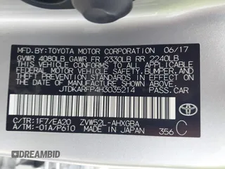 2017 Toyota Prius Plus z VIN JTDKARFP4H3035214, wystawiony jako IAAI lot #41952143 z przebiegiem 166 687 mil mil oraz . Historia ofert i sprzedaży dostępna na DreamBid. Obrazek 9.