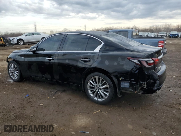 2019 Infiniti Q50 3.0t LUXE with VIN JN1EV7AR5KM554095, listed as a Copart auction lot 50028605 with 82,599 mi miles and Salvage Title. Bid and sale history available at carsss.com. Image 2.