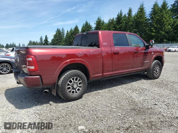 2024 Ram 2500 Longhorn with VIN 3C6UR5PL2RG383945, listed as a Copart auction lot 59219295 with 4,802 mi miles and Salvage title. Bid and sale history available at DreamBid. Image 3.