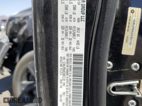 2014 Jeep Patriot Altitude with VIN 1C4NJPBA2ED851122, listed as a Copart auction lot 52588795 with 160,258 mi miles and Salvage Title. Bid and sale history available at DreamBid. Image 15.