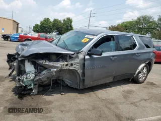 2018 Chevrolet Traverse LS with VIN 1GNEVFKW4JJ266829, listed as a Copart auction lot 58824835 with Not provided miles and Salvage title. Bid and sale history available at DreamBid. Image 1.