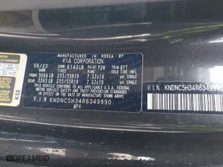 2024 Kia Carnival EX with VIN KNDNC5H34R6349990, listed as a IAAI auction lot 41749801 with 1 mi miles. Bid and sale history available at carsss.com. Image 9.