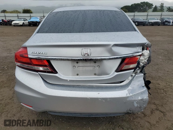 2015 Honda Civic Sedan LX with VIN 2HGFB2F54FH560824, listed as a Copart auction lot 51330605 with 215,540 mi miles and Salvage Title. Bid and sale history available at carsss.com. Image 6.